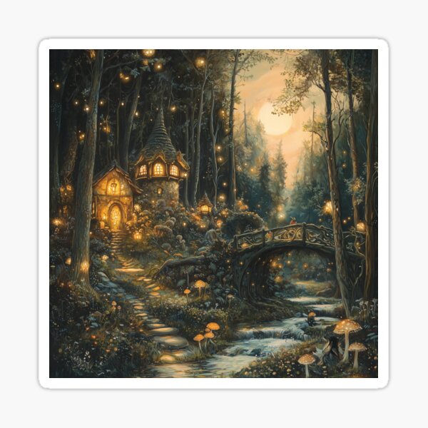 Artikel-Vorschau von Verzauberte magische Fantasiewälder und Waldlandschaft mit Pilzen und Bächen, designt und verkauft von ManxCatAndy.