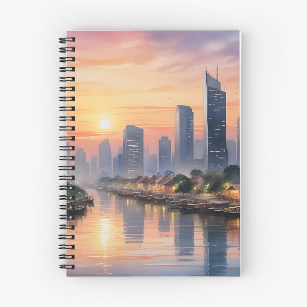 Item preview, Jakarta, Indonesia: Dusk Cityscape of Modern Skyscrapers designed and sold by LSVart.