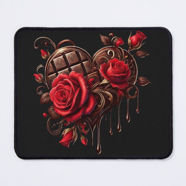 Item preview, Chocolate Heart with Red Roses designed and sold by Desireehaz.