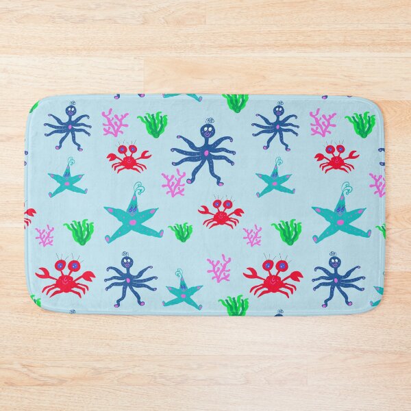 Item preview, Bath Mat with Cute Sealife designed and sold by Whimsical Friends.