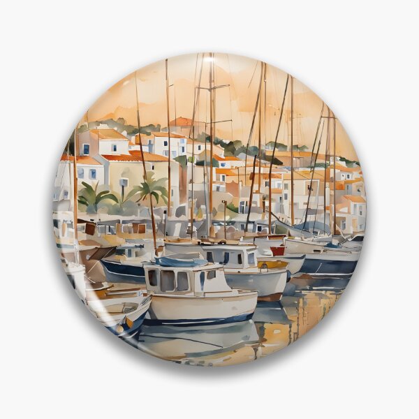 Item preview, Lagos Marina at Sunset: Golden Evening Serenity designed and sold by LSVart.