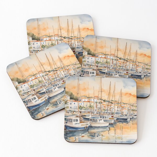 Item preview, Lagos Marina at Sunset: Golden Evening Serenity designed and sold by LSVart.