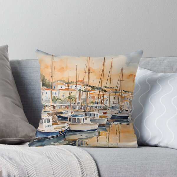 Item preview, Lagos Marina at Sunset: Golden Evening Serenity designed and sold by LSVart.