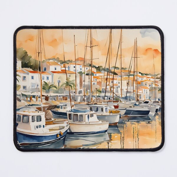 Item preview, Lagos Marina at Sunset: Golden Evening Serenity designed and sold by LSVart.