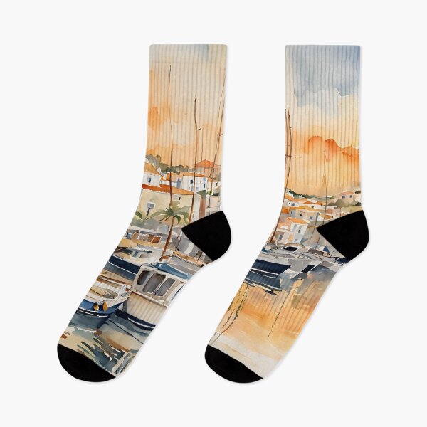Item preview, Lagos Marina at Sunset: Golden Evening Serenity designed and sold by LSVart.