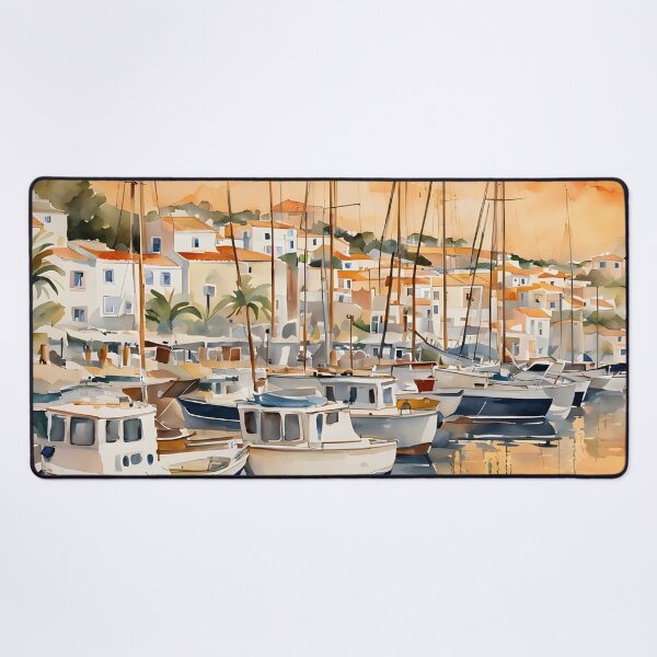 Item preview, Lagos Marina at Sunset: Golden Evening Serenity designed and sold by LSVart.