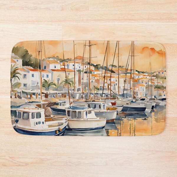 Item preview, Lagos Marina at Sunset: Golden Evening Serenity designed and sold by LSVart.