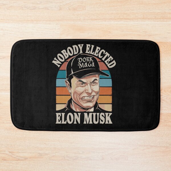 Item preview, Nobody Elected Elon Musk! Dork MAGA, sneering Elon graphic designed and sold by SubtleSplit.