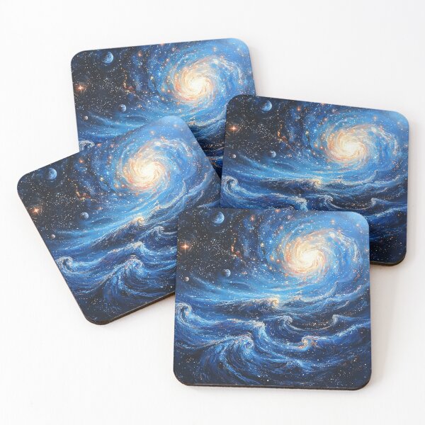 Item preview, Galactic Ocean Waves with Swirling Universe designed and sold by The Artful Nook.