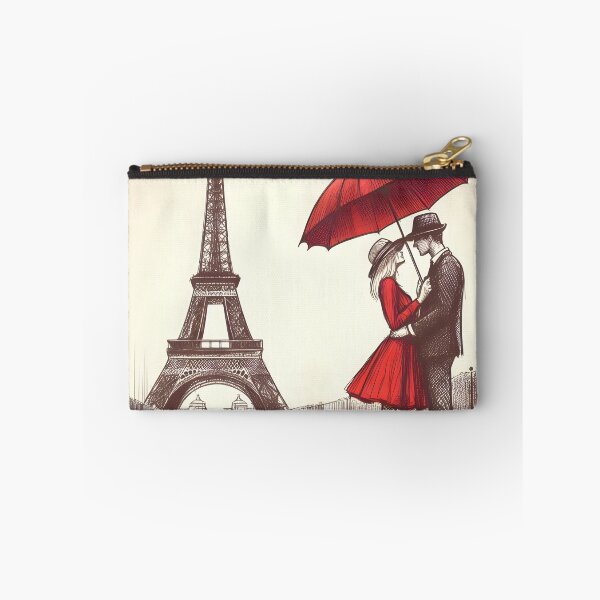 Item preview, Parisian Couple with Red Umbrella designed and sold by inkNext.