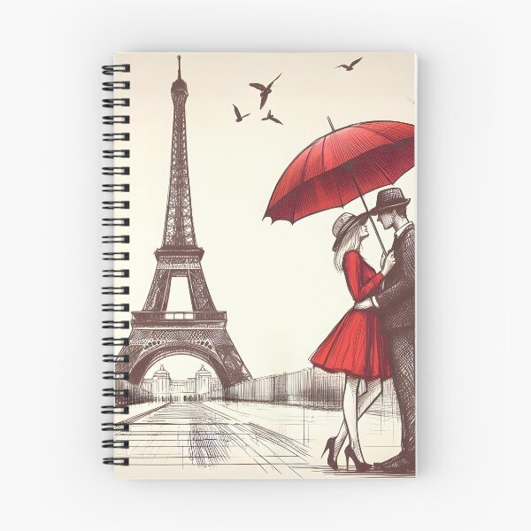 Item preview, Parisian Couple with Red Umbrella designed and sold by inkNext.