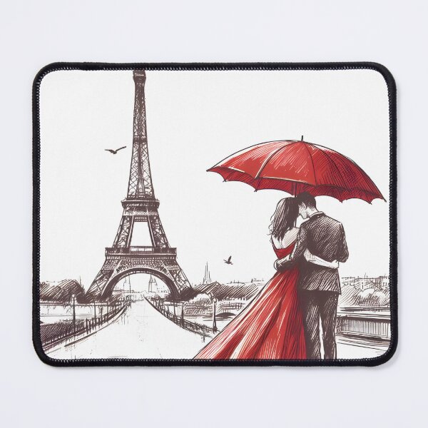 Item preview, Lovers' Red Umbrella in Paris designed and sold by inkNext.
