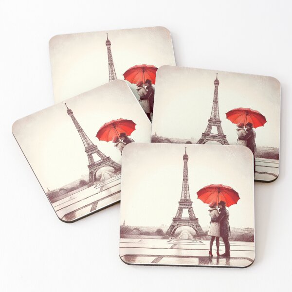Item preview, Lovers' Embrace Under Parisian Umbrella designed and sold by inkNext.