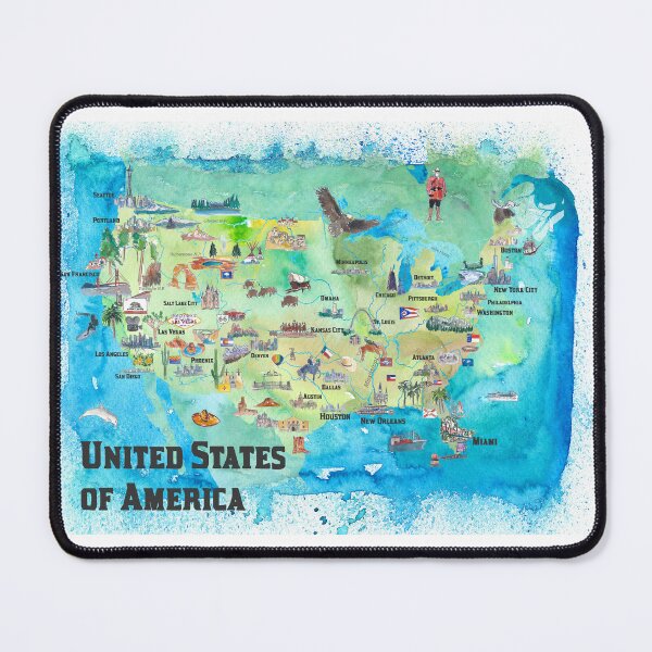Item preview, United States of America United States Art Travel Map designed and sold by artshop77.