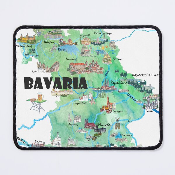 Item preview, Bavaria, Germany, Illustrated Travel Poster Card designed and sold by artshop77.