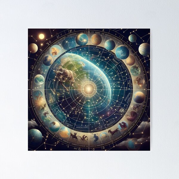 Item preview, Zodiac Constellations – Astrological Star Map designed and sold by mephisto657.