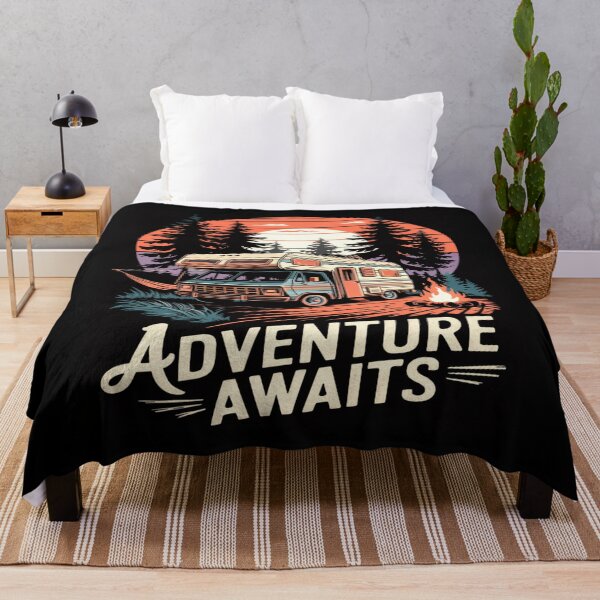 Item preview, Adventure Awaits Retro Camper designed and sold by Taans-Creation.