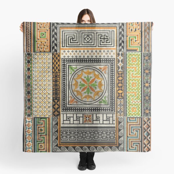 Item preview, Ancient Pompeii Mosaics – Roman Geometric and Floral Tiles designed and sold by NiobesSkein.