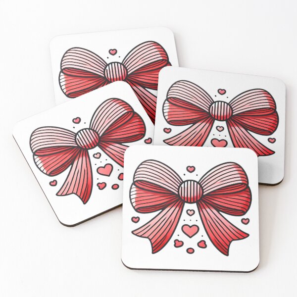 Item preview, Vibrant Red Bow with Pink Gradient, Black Stripes, and Floating Hearts designed and sold by KreaDesignOne.
