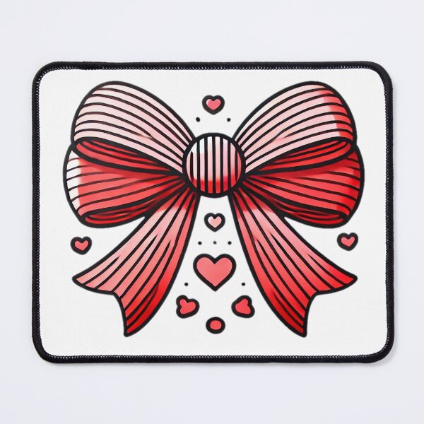 Item preview, Vibrant Red Bow with Pink Gradient, Black Stripes, and Floating Hearts designed and sold by KreaDesignOne.