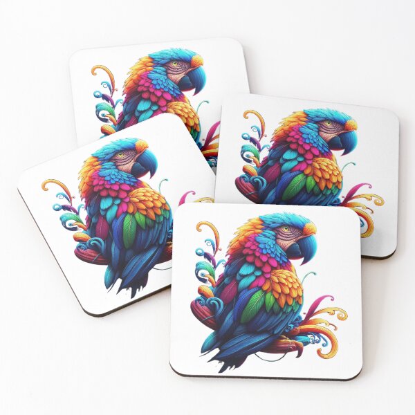 Item preview, Vibrant Neon Parrot – A Burst of Colors designed and sold by GloriousArtSKD.