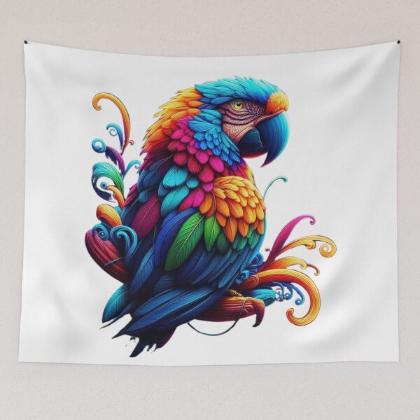 Item preview, Vibrant Neon Parrot – A Burst of Colors designed and sold by GloriousArtSKD.