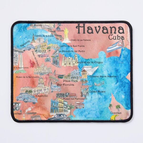 Item preview, Havana Cuba Illustrated Travel Poster Favorite Sightseeing Map designed and sold by artshop77.