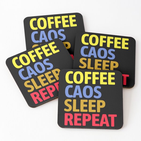 Item preview, Coffee Caos Sleep Repeat designed and sold by thespecialtyhub.