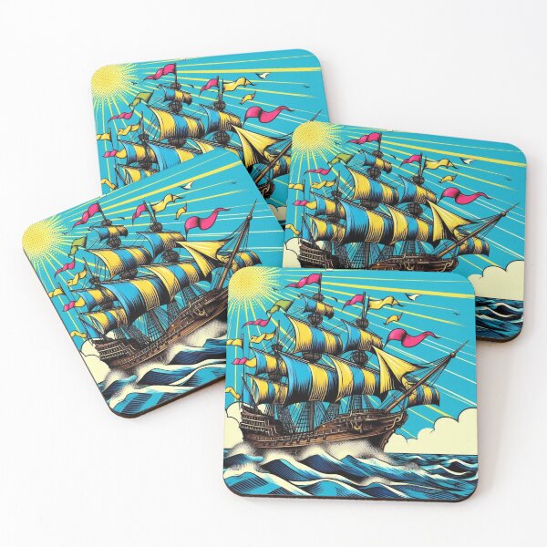 Item preview, pop art style old sailing ship designed and sold by Dogandesighn.