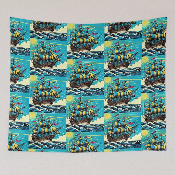 Item preview, pop art style old sailing ship designed and sold by Dogandesighn.
