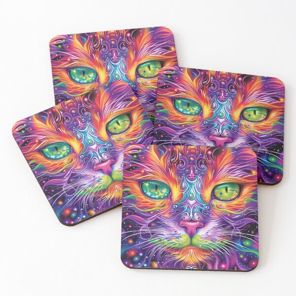 Item preview, Colorful Abstract Whimsical Cat designed and sold by sheprint.