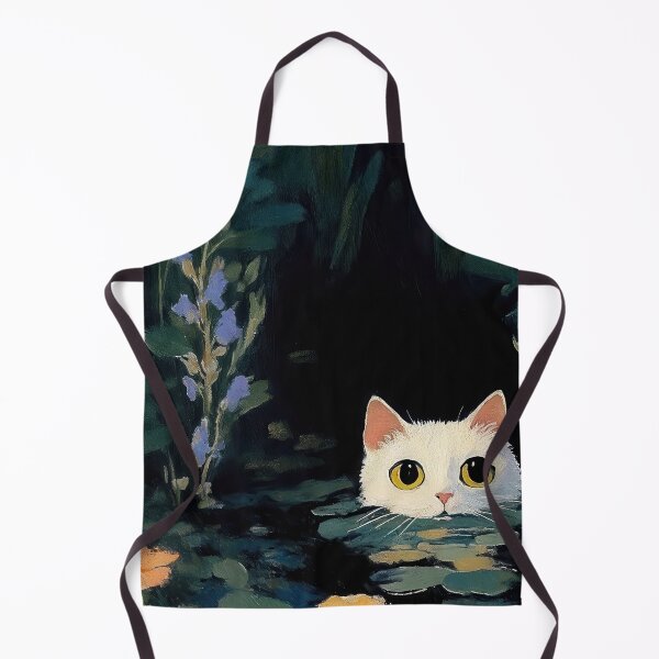Item preview, Cat looking cheeky in an enchanted pond - Oil Painting designed and sold by regnumsaturni.