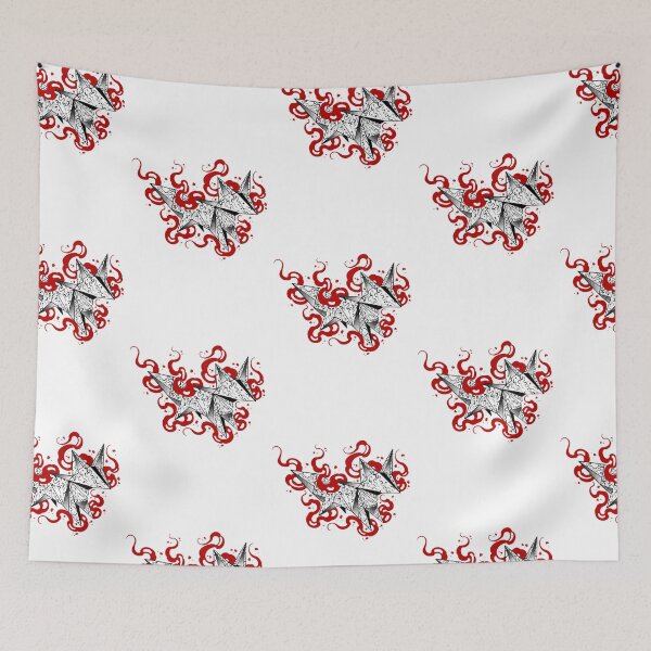 Item preview, Origami Suminagashi fox with flames designed and sold by 7Delamancha.