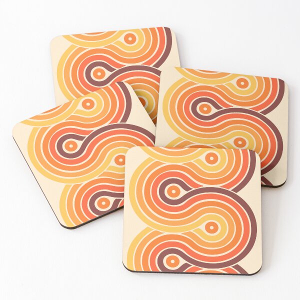 Item preview, Patrón de arcoíris moderno retro de mediados de siglo I en tema dorado y naranja designed and sold by nineFlorals.