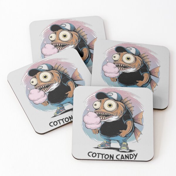 Item preview, Funny Monster Fish Eating Cotton Candy – Quirky Cartoon Art designed and sold by love3617.