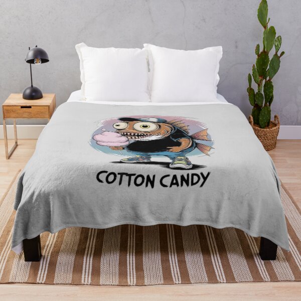 Item preview, Funny Monster Fish Eating Cotton Candy – Quirky Cartoon Art designed and sold by love3617.