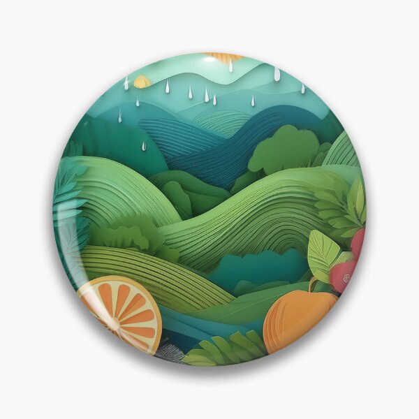 Aperçu de l'œuvre Scène fruitée avec un paysage verdoyant et de la pluie tombant d'un ciel magnifique. créée et vendue par MakeInShop.