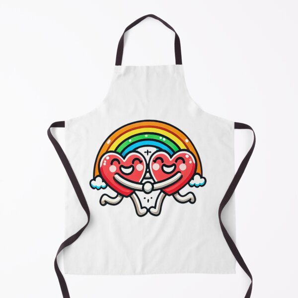 Item preview, Cartoon Hearts Dancing Under a Vibrant Rainbow with White Clouds designed and sold by KreaDesignOne.