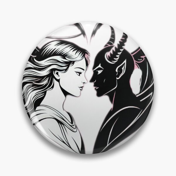 Item preview, Valentines Day angel and demon couple with heart,Valentine heart,valentine art,valentine design designed and sold by Expressions-Sel.