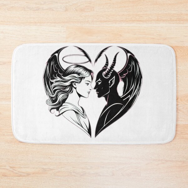 Item preview, Valentines Day angel and demon couple with heart,Valentine heart,valentine art,valentine design designed and sold by Expressions-Sel.