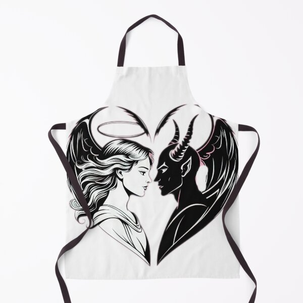 Item preview, Valentines Day angel and demon couple with heart,Valentine heart,valentine art,valentine design designed and sold by Expressions-Sel.