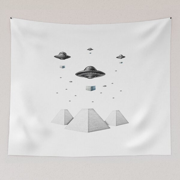 Item preview, UFOs Building Pyramids designed and sold by Tenpaces.
