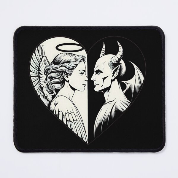 Item preview, Valentines Day angel and demon couple with heart,Valentine heart,valentine art,valentine design designed and sold by Expressions-Sel.