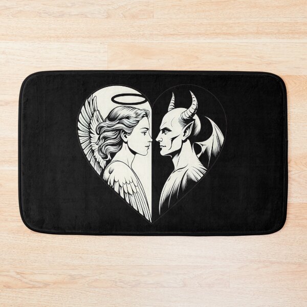 Item preview, Valentines Day angel and demon couple with heart,Valentine heart,valentine art,valentine design designed and sold by Expressions-Sel.