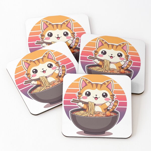 Item preview, kawaii vintage style japenese ramen cat  designed and sold by AMICO77.