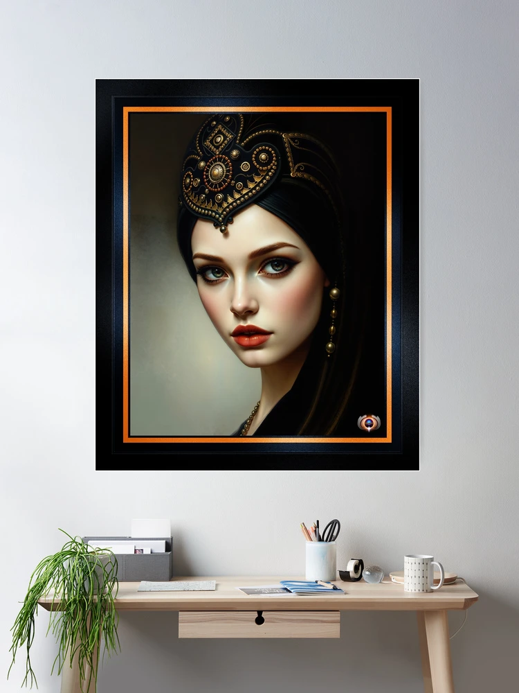 Amélie Valeria, A Portrait of Grace and Timeless Beauty Captivating AI Concept Art by Xzendor7 Room Decor Poster Art Print