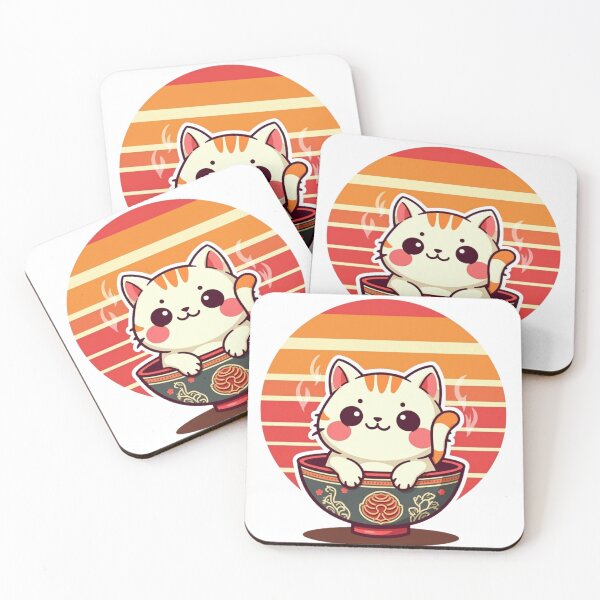 Item preview, kawaii vintage style japenese ramen cat  designed and sold by AMICO77.