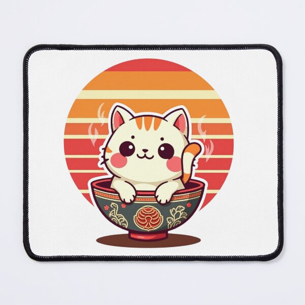 Item preview, kawaii vintage style japenese ramen cat designed and sold by AMICO77.