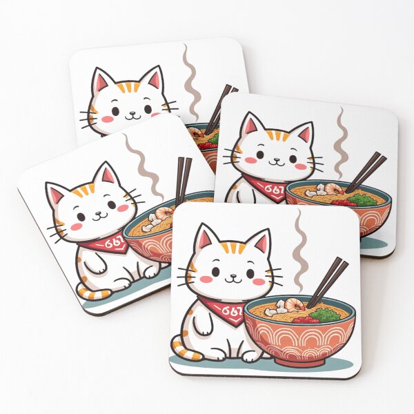Item preview,  kawaii vintage style japenese ramen cat  designed and sold by AMICO77.