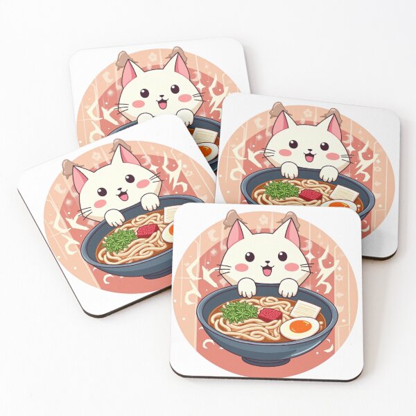 Item preview,  kawaii vintage style japenese ramen cat  designed and sold by AMICO77.